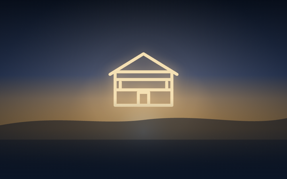 Overnight Cabins rendering at golden hour